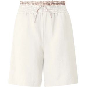 Rich & Royal, Linnen Bermuda Shorts Wit, Dames, Maat:S