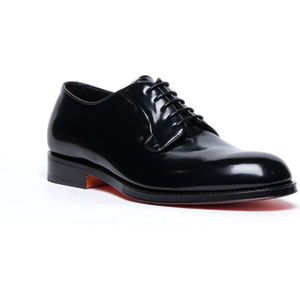 Santoni, Schoenen, Heren, Zwart, 39 1/2 EU, Klassieke Derby Schoenen