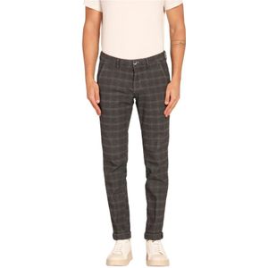 Mason's, Broeken, Heren, Grijs, 3Xl, Katoen, Slim Fit Glen Check Chino Broek