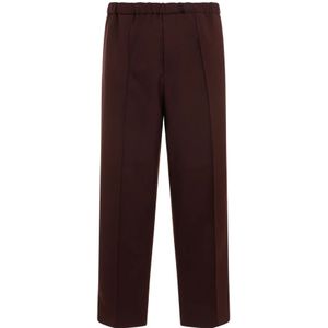 Jil Sander, Broeken, Heren, Bruin, S, Polyester, Bruine Polyester Broek