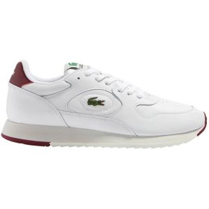 Lacoste, Schoenen, Heren, Wit, 41 EU, Leer, Witte casual leren sneakers oor heren