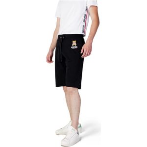 Moschino, Korte broeken, Heren, Zwart, S, Katoen, Zwarte Katoenen Shorts met Veters