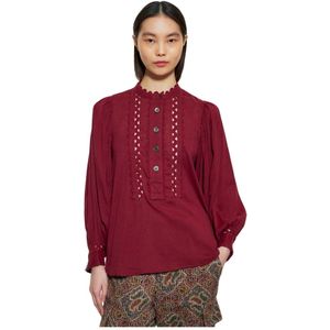 Antik Batik, Blouses & Shirts, Dames, Rood, S, Katoen, Aya opengebreide blouse