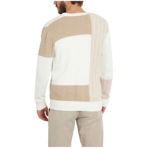 Guess, Truien, Heren, Veelkleurig, M, Beige Cardigan Sweater Slim Fit