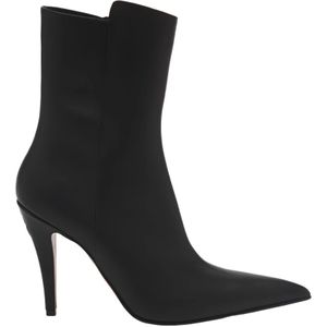 Alexander McQueen, Schoenen, Dames, Zwart, 38 1/2 EU, Leer, Zwarte leren enkellaarzen met schedel