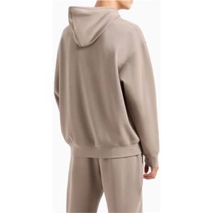 Armani Exchange, Sweatshirts & Hoodies, Heren, Bruin, L, Katoen, Driftwood Beige Hoodie Set voor Mannen