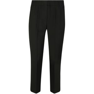 Brunello Cucinelli, Broeken, Dames, Zwart, XL, rechte zijden blend broek