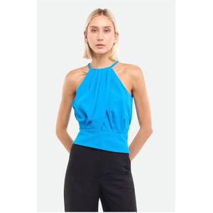 Pinko, Tops, Dames, Blauw, L, Polyester, Blauwe Top met Rits