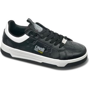Cavalli Class, Heren Stoffen Sneakers met Rubberen Zool Zwart, Heren, Maat:40 EU
