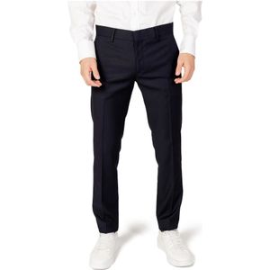 Antony Morato, Broeken, Heren, Blauw, L, Polyester, Blauwe Polyester Viscose Elastaan Broek