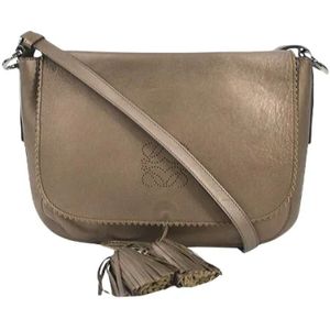 Loewe Pre-owned, Tweedehands leren schoudertassen Bruin, Dames, Maat:ONE Size