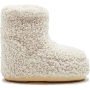 Moon Boot, Nep krullende laarzen in crème Beige, Dames, Maat:39 EU