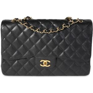 Chanel Vintage, Pre-owned, Dames, Zwart, ONE Size, Leer, Pre-owned Leather crossbody-bags