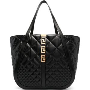 Versace, Tassen, Dames, Zwart, ONE Size, Leer, Handbags