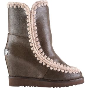 Mou, Casual Bruine Sleehak Dames Booties Bruin, Dames, Maat:38 EU