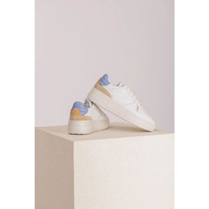 Copenhagen Studios, Schoenen, Dames, Veelkleurig, 38 EU, Leer, Wit/Lichtblauw Leren Mix Sneaker