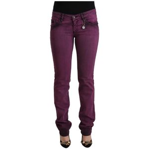 Costume National, Purple Cotton Stretch Slim Fit Denim Jeans Paars, Dames, Maat:W24