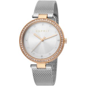 Esprit, Accessoires, Dames, Grijs, ONE Size, Zilveren Damesmode Horloge