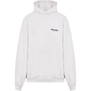 Balenciaga, Sweatshirts & Hoodies, Dames, Wit, S, Katoen, Off-White Zwarte Hoodie