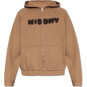 Misbhv, Sweatshirts & Hoodies, Heren, Bruin, S, Katoen, Rits-hoodie