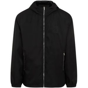 Givenchy, Jassen, Heren, Zwart, L, Zwarte Windbreaker Jas Aw 24