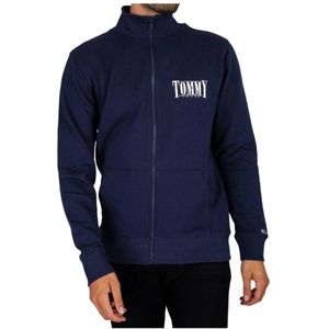 Tommy Hilfiger, Sweatshirts & Hoodies, Heren, Blauw, S, Katoen, Sweatshirt met rits