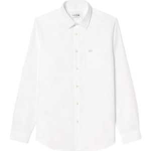 Lacoste, Overhemden, Heren, Wit, S, Katoen, Elegant Slim Fit Cotton Shirt