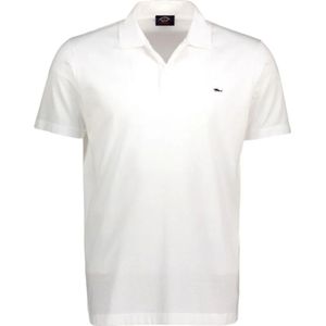 Paul & Shark, Tops, Heren, Wit, 3Xl, Katoen, Organisch katoenen piqué polo met haaienembleem