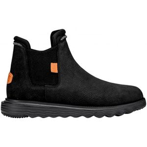 Hey Dude, Schoenen, Heren, Zwart, 43 EU, Leer, Zwarte Leren Laarzen - Waterdicht en Stijlol