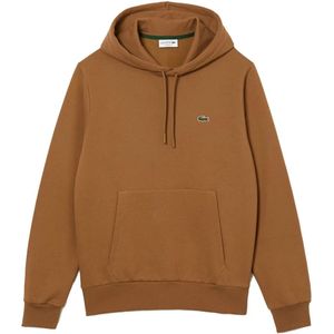 Lacoste, Sweatshirts & Hoodies, Heren, Bruin, L, Basic Croco Brown Hoodie