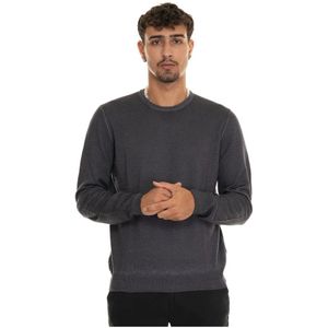 Gran Sasso, Truien, Heren, Zwart, M, Wol, Stonewashed Merino Wol Pullover