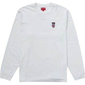 Supreme, Tops, Heren, Wit, L, Katoen, Precisie Lange Mouw Top Wit