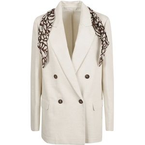 Brunello Cucinelli, Beige Jassen - Stijl/Model Naam Beige, Dames, Maat:S