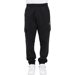 Adidas Originals, Broeken, Heren, Zwart, XS, Katoen, Zwarte Cargo Broek met Rits- en Knoopsluiting