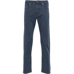 Incotex, Jeans, Heren, Blauw, W34, Katoen, Blauwe Divisie Superfijne Katoenen Jeans