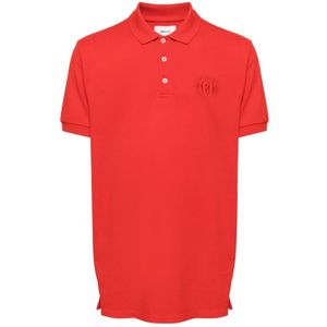 Bally, Tops, Heren, Rood, L, Katoen, Rode Polo Shirt Geborduurd Logo