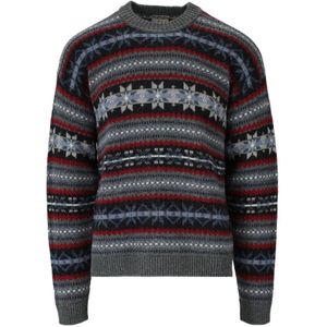 Woolrich, Trainingshemd, Fair Isle Jumper Grijs, Heren, Maat:L