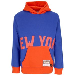 Mitchell & Ness, Sweatshirts & Hoodies, Heren, Blauw, S, Katoen, NBA Big Face Hoodie Hardwood Classics