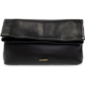 Jil Sander, Tassen, Dames, Zwart, ONE Size, Leer, ‘Lunch’ handtas