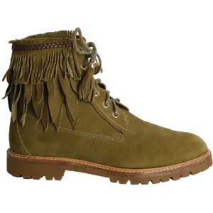 Aquazzura Pre-owned, Pre-owned Suede boots Groen, Dames, Maat:36 EU