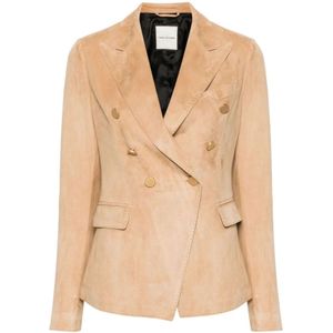 Tagliatore, Jassen, Dames, Beige, 2Xs, Satijn, Blazers