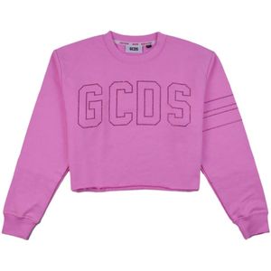 Gcds, Sweatshirts & Hoodies, Dames, Roze, M, Roze Bling Crop Sweatshirt