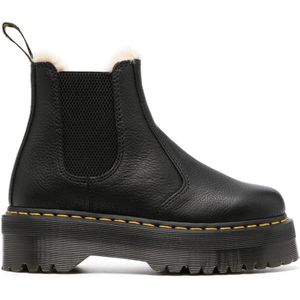 Dr. Martens, Schoenen, Dames, Zwart, 36 EU, Leer, Zwarte Quad Platform Chelsea Laarzen