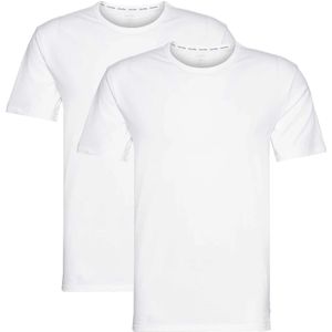 Calvin Klein, Tops, Heren, Wit, S, 2P Rvs T-Shirt Met Ronde Hals