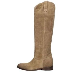 Elena Iachi, Schoenen, Dames, Beige, 37 1/2 EU, Suède, Taupe Western Style Hoge Laarzen