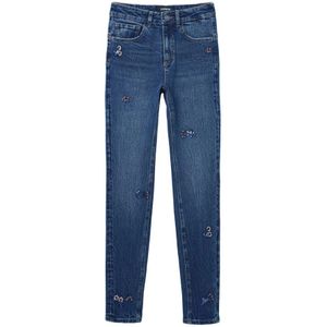 Desigual, Blauwe Pailletten Jeans Blauw, Dames, Maat:XL