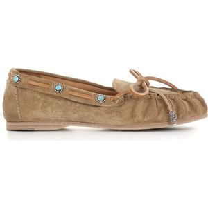 Sartore, Schoenen, Dames, Beige, 36 EU, Suède, Beige Suède Sandalen met Blauwe Studs