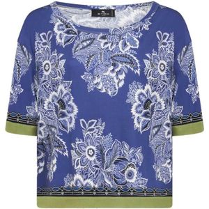 Etro, Bloemenprint Bootnek Top Blauw, Dames, Maat:L