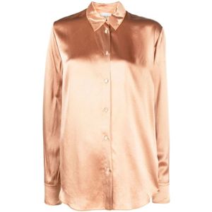 Forte Forte, Blouses & Shirts, Dames, Roze, S, Roze Vloeibare Overhemd met Lange Mouwen