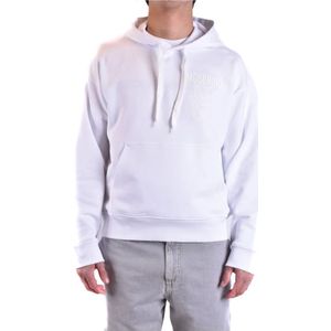 Moschino, Sweatshirts & Hoodies, Heren, Wit, L, Katoen, Witte Ss 23 Hoodie voor Heren